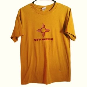 Anvil Womens S Orange Embroidered New Mexico Short Sleeve T-Shirt